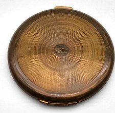 Vintage COTY Airspun Brass Powder Compact with Mirror Etched