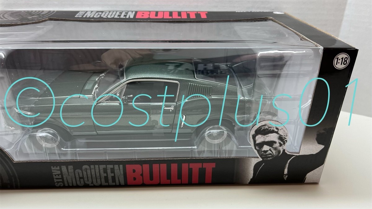 GREENLIGHT STEVE MCQUEEN 1968 FORD MUSTANG GT BULLITT 1:18 GREEN