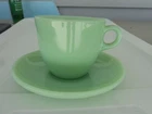 FIRE KING JADE-ITE St. DENIS CUP AND SAUCER SETS