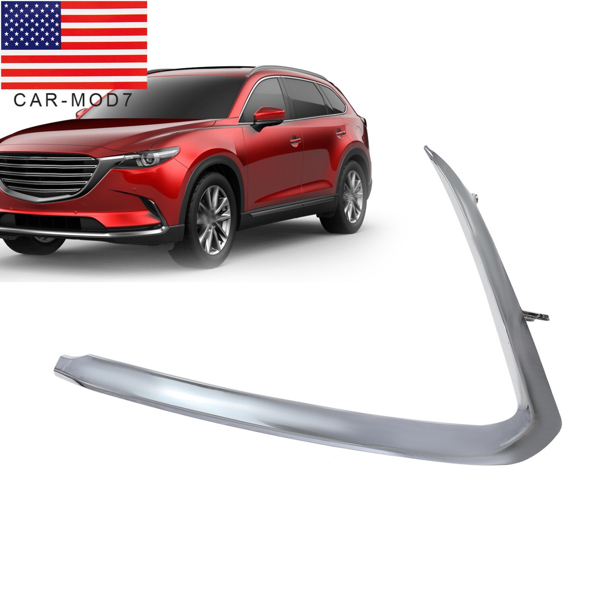 Left Front Driver Side Chrome Bumper Trim For 2016-2022 Mazda CX-9