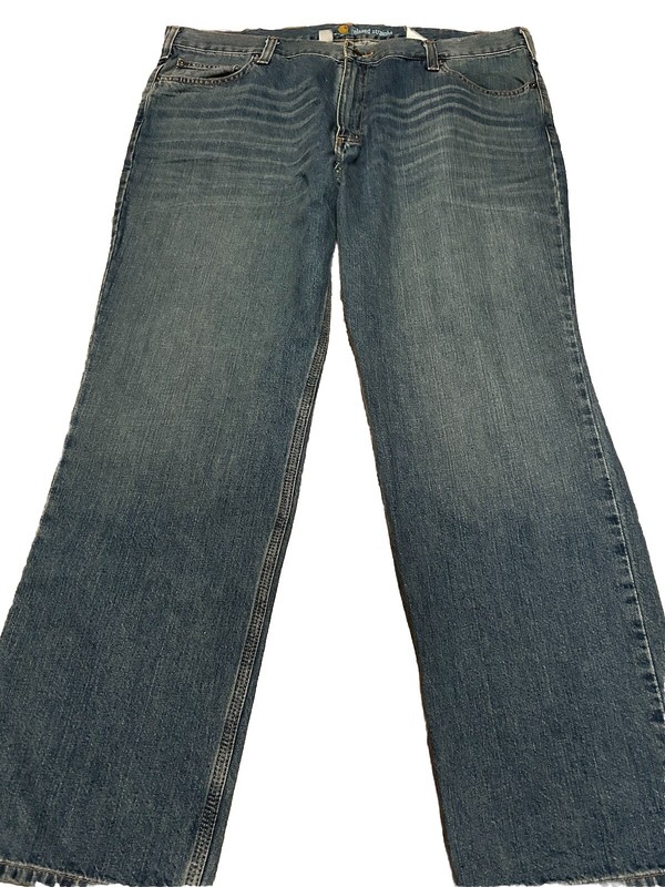NWOT Carhartt Mens Size 42x32 Relaxed Straight Fit Denim Jeans New