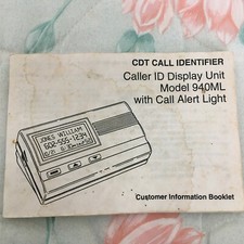 Pacific Bell 940ML Caller ID Customer Information Booklet