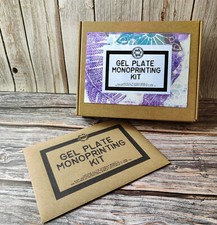 Gel printing kit with reusable GelliArts gel plate (choice of size)