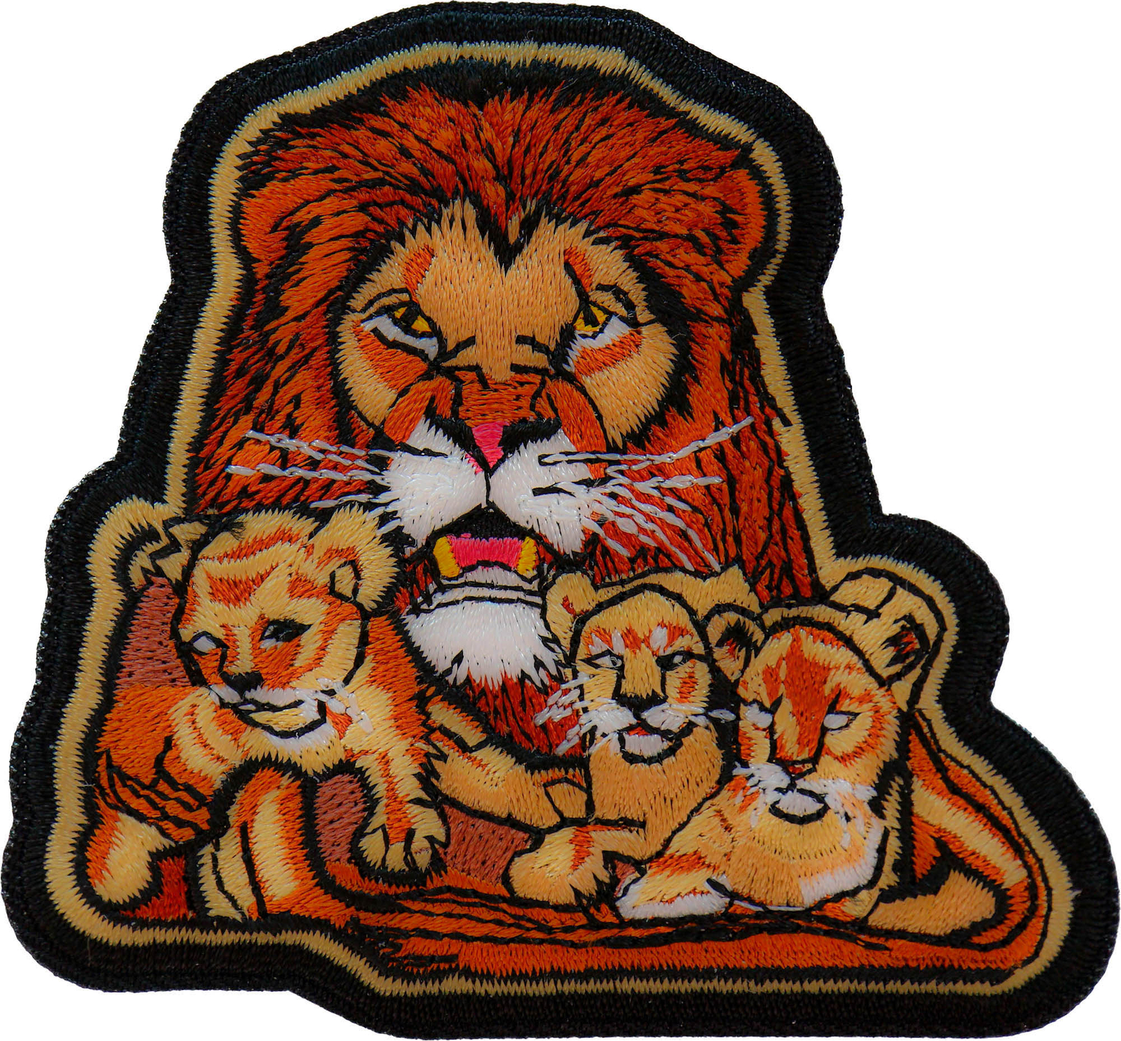 Lion and Babies Iron on Patch - 3.2x3 inch - P7337