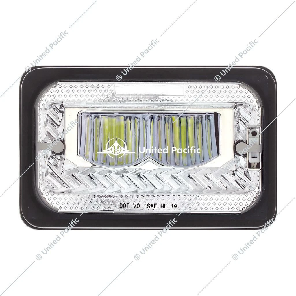 2pcs 4x6 Led Headlights heated high Beam Peterbilt 379 Kenworth W900 34132