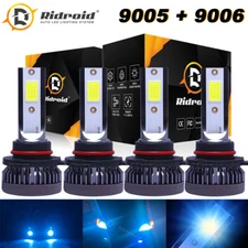 4x 9005 9006 LED High Low Beam Combo Headlight Bulbs Kit 8000K Ice Blue Bright