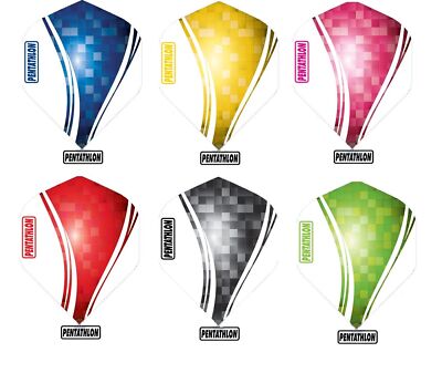 Dart 3, 6 oder 9 Stück Pentathlon Wave Flights 100 Mikron - Menge, Farbe wählbar