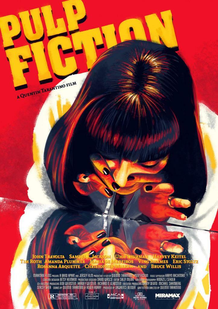 PULP FICTION ALTERNATIVE WALL POSTER PRINT COCAINE SZ: A4 A3 A2 A1