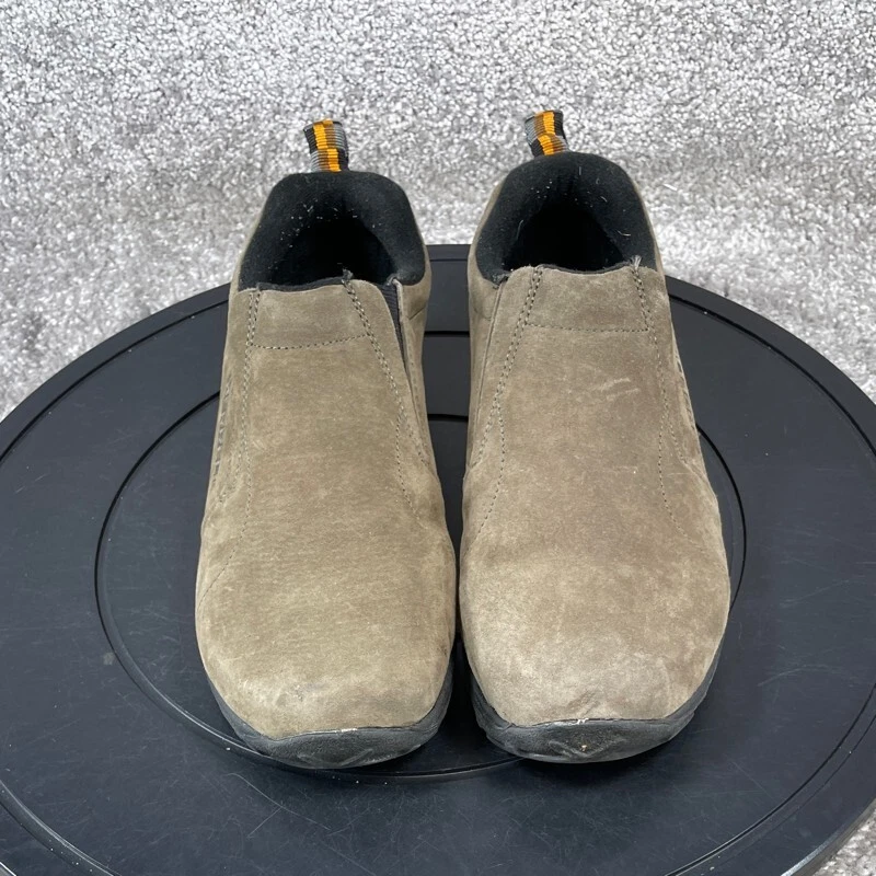 Zapatos Merrell Para Hombre Talla 4 W Jungle Moc Zapatilla Cuero Marrón Sin Cordones Foto 2 de 4