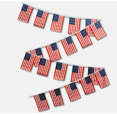 30ft USA String Flag 12 x 18 12  x 18 Inches America Flags Bunting String Flag