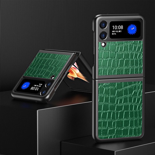 Shockproof Crocodile Leather Hard Case For Samsung Galaxy Z Flip 3 4 5 6 5G - Picture 17 of 19