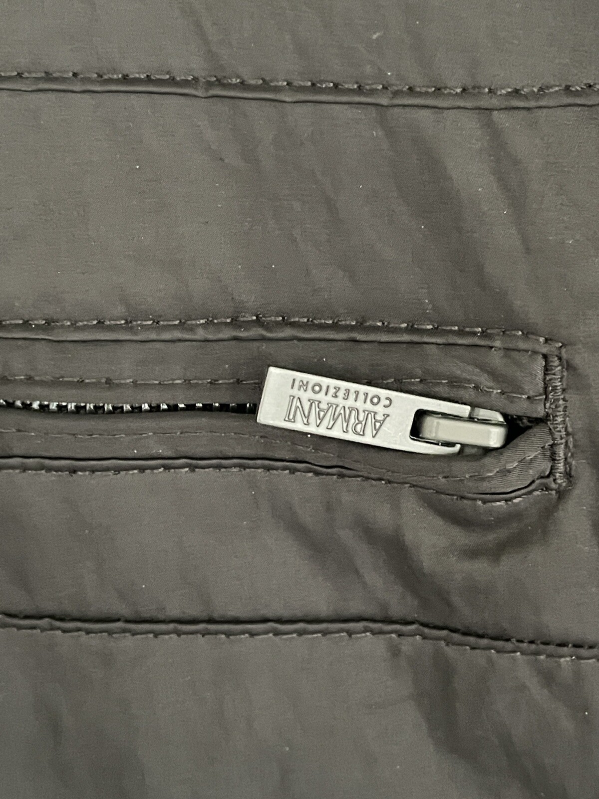 NWT MEN'S ARMANI COLLEZIONI SOLID DARK BROWN ZIP UP JACKET Size 46 image 8
