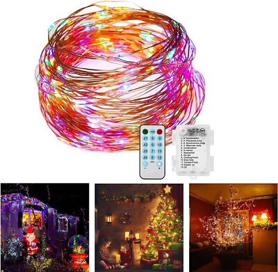 Mehrfarbige Multimode Kupferdraht Lichter 10m 100 LED Lichterkette Batterie