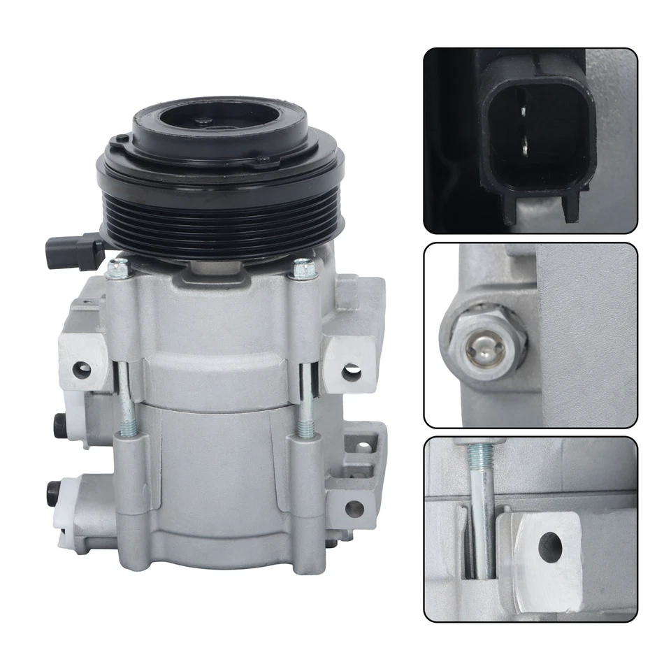 Compresor de aire acondicionado 6 ranuras para Ford E-150 E-250 E-350 E-450 Super Duty 2007-2019 Foto 4 de 4