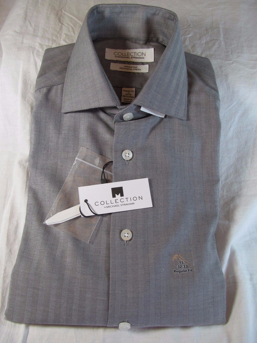 collection by michael strahan dress shirts Collection By Michael Strahan Dress Shirt Mens 16 34/35 White Plaid Business