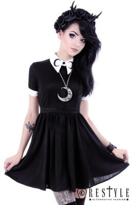 Restyle Witchy Summer Dress - Moon Dress - Cotton Schoolgirl Mini Dress
