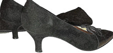 Womens Rare Vintage Bally Switzerland Marcella Blk Suede Shoes Italy Sz 7.5 459