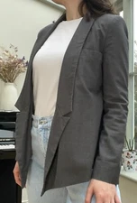 Women's Light-weighted Asymmetric Grey Blazer