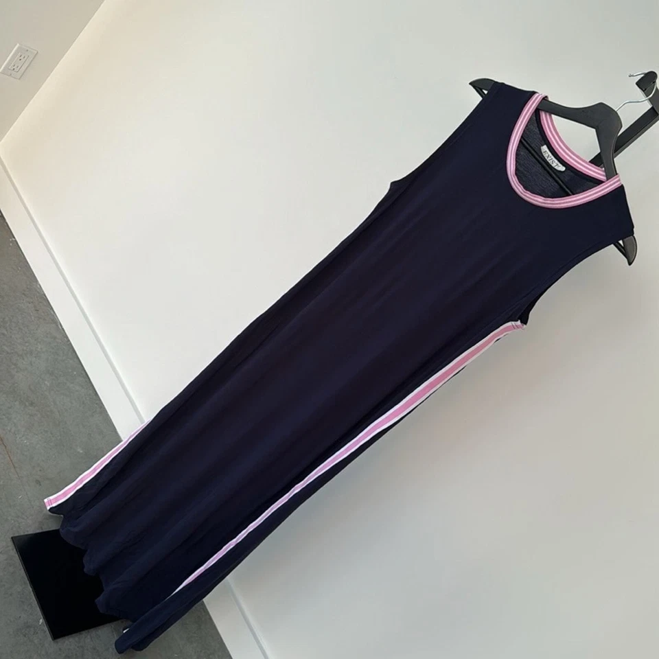 Exist 女式无袖海军蓝粉色白色长裙柔软曲线拥抱 OZ — 第 3/4 张图片