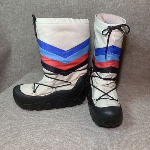 Vintage Moon Boots Snow Blue White 