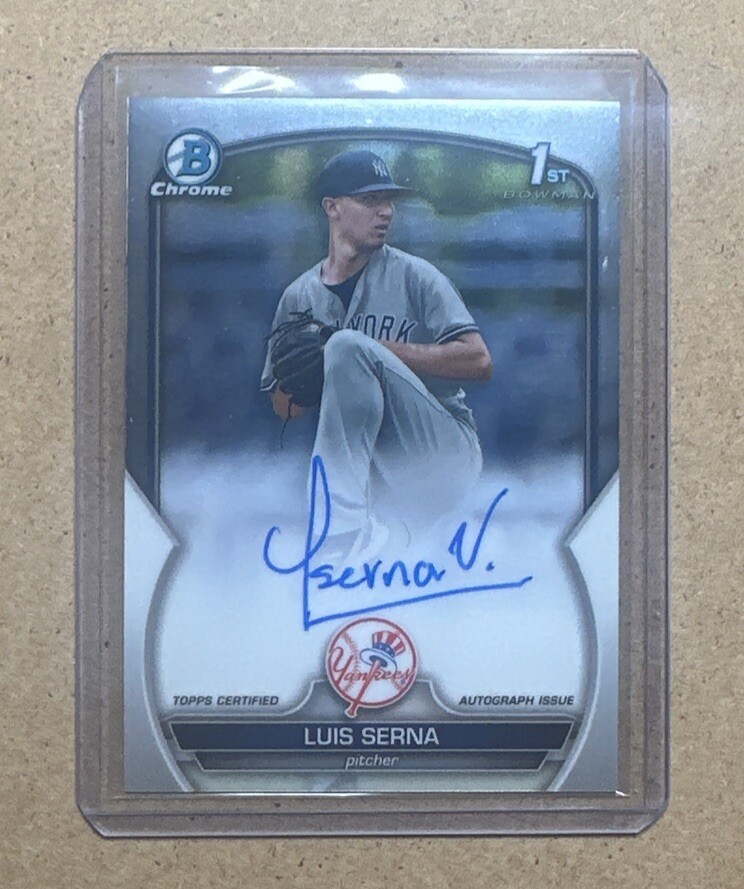 LUIS SERNA AUTO 2023 BOWMAN CHROME 1ST BOWMAN BASEBALL NEW YORK YANKEES