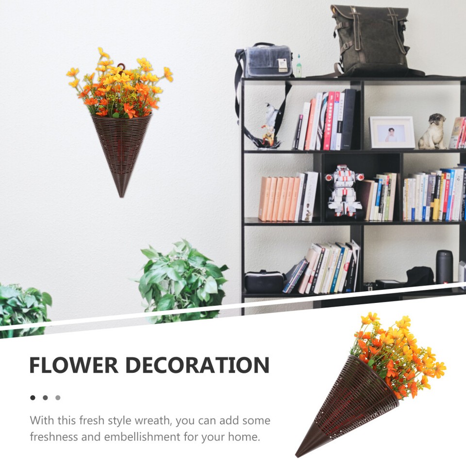 Wall Basket Decor Front Door Plant Hanging Artificial Flowers Fake