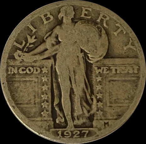1927 Standing Liberty Quarter VG Grade 90% Silver