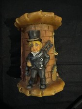 Vintage German Gunter Kerzen Carved Wax Candle Children Chimney Sweep