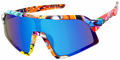Kids Wrap Sports Shield Baseball Cycling Sunglasses Multi Color Mirror 28RV - Picture 4 of 8