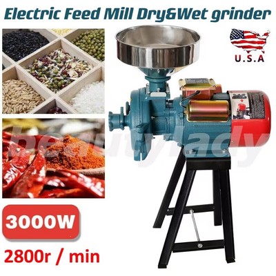 3KW Dry &Wet  Electric Grain Grinder Cereal Mill Feed Flour Coffee Wheat Machine