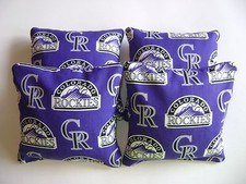 COLORADO ROCKIES CORNHOLE BEAN BAGS SET OF 4 TOP QUALITY TOSS GAME