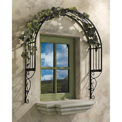 Ornamental European Garden Powder Coated Steel Window Trellis