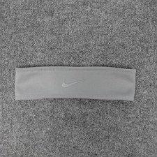 Nike Therma-Fit Headband Gray Red Fleece Lined Winter Running Ear Warmer Unisex