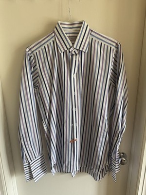 Turnbull & Asser Exclusive Mens Dress Shirt 16'' 41cm Multicolored Stripes