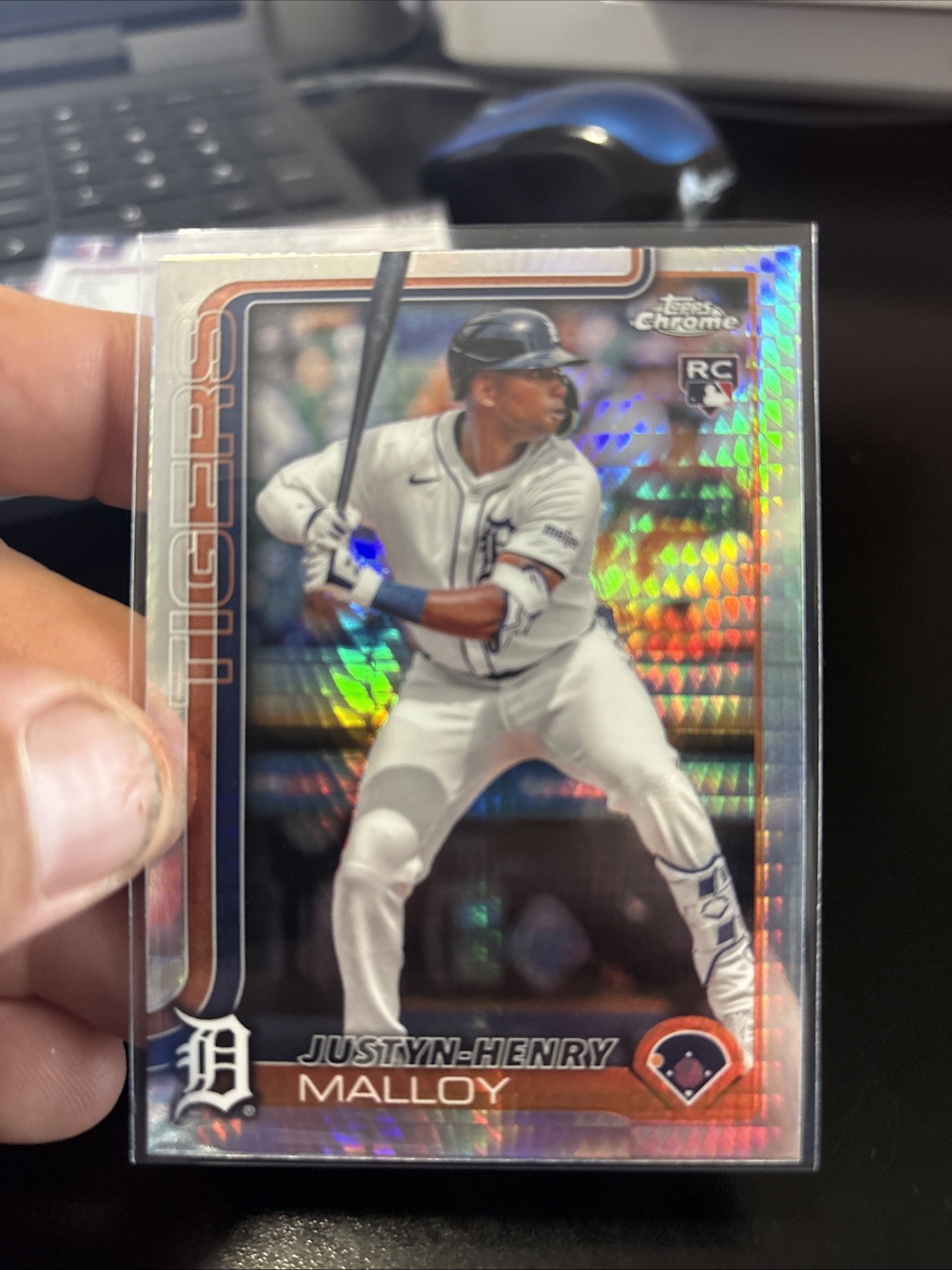 2025 TOPPS CHROME JUSTYN-HENRY MALLOY PRISM REFRACTOR ROOKIE #224 TIGERS