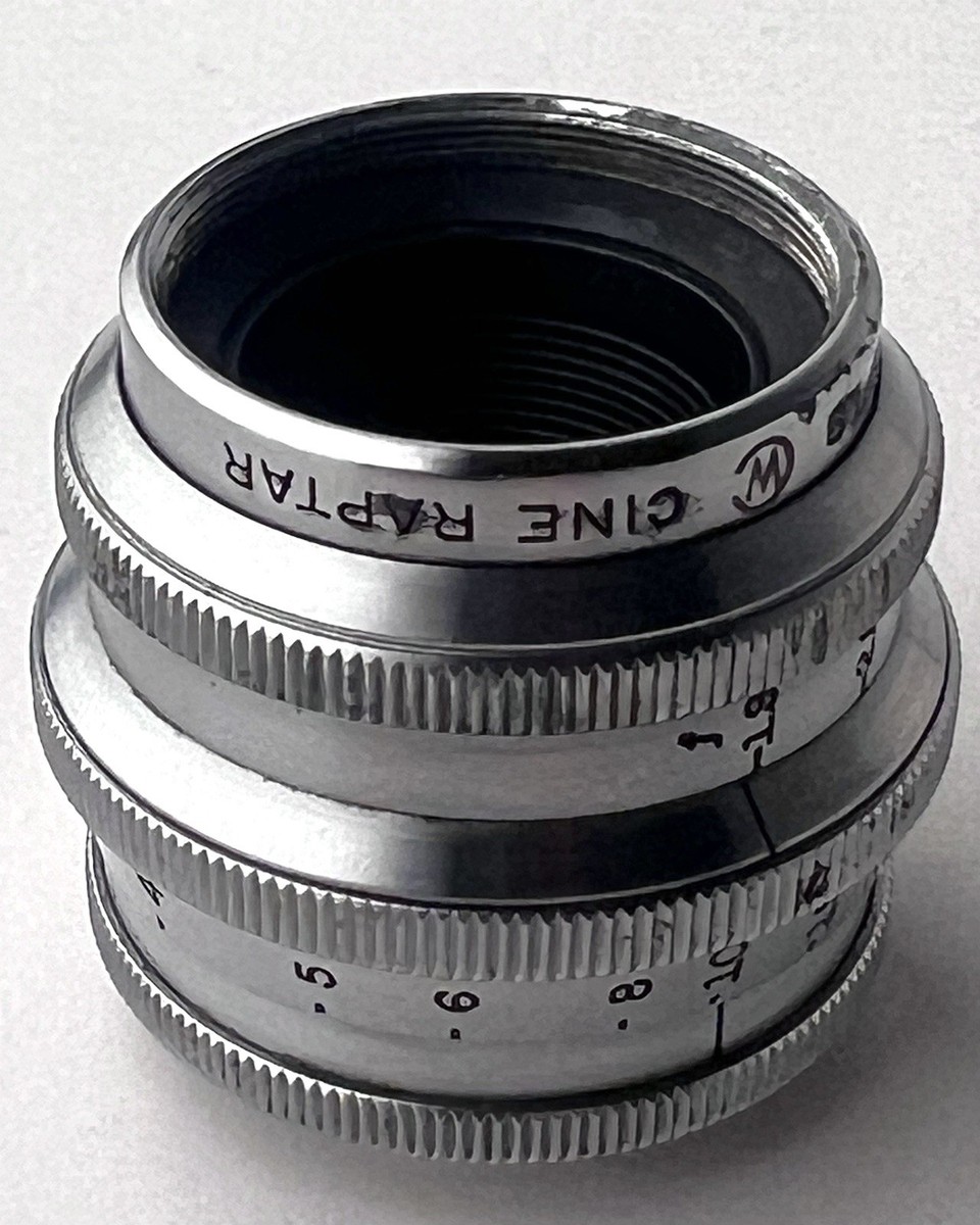 Vintage Wollensak Raptar 1 Inch F/ 1.9 Cine C Mount Lens 25mm 4