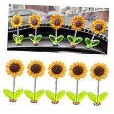 5PCS Sunflower Car Dashboard Decorations, Cute Dancing Sun Flowers Decor 