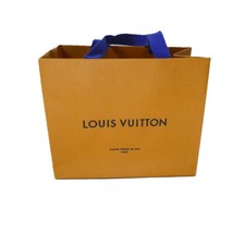 Authentic Louis Vuitton Store Shopping Paper Bag Blue Ribbon Handles 5.5x4.5x3"