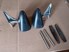 vintage aftermarket chrome base side view sport mirrors pair 1970's 70's painted