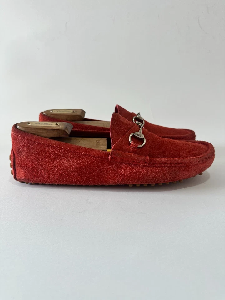 Mocasines Gucci de gamuza roja Horsebit talla 8,5 EU/9,5/42,5 EU Foto 4 de 4