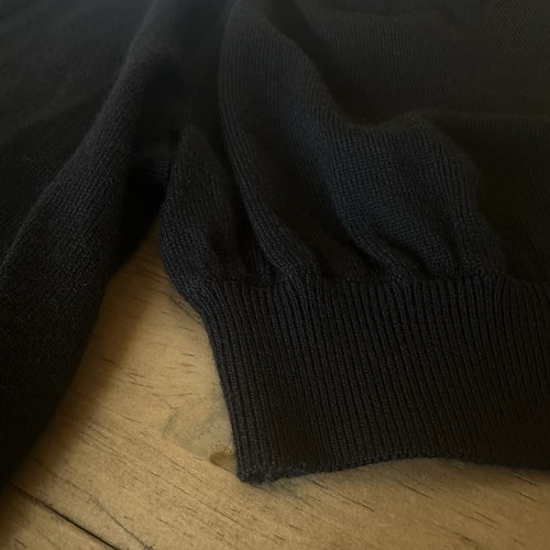 Alice + Olivia Chase Puff Sleeve Black Wool Sweater White Removable Collar Med - Picture 11 of 11