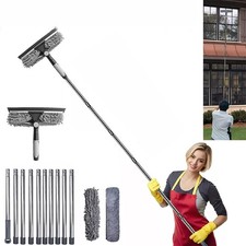 Window Cleaning Equipment 2-in-1 Squeegee & Cleaning Cloths for High Windows