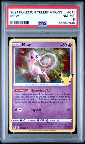 2021 POKEMON CELEBRATIONS #011 MEW PSA 8