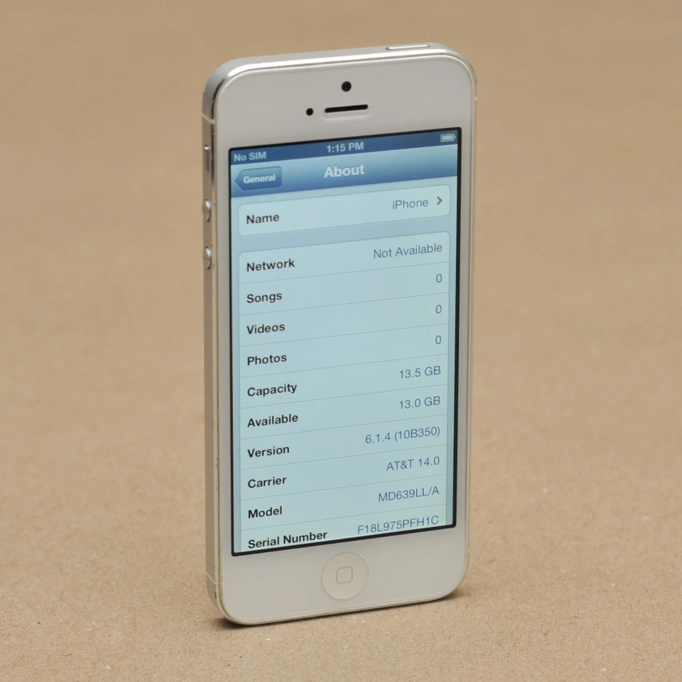 Apple iPhone 5 A1428 16GB White/Silver iOS 6.1.4 GSM Carrier Unlocked - Image 2 of 4