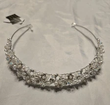 Tiara Crown With Crystal, Pearl & Rhinestone By Davids Bridal Headpiece NEW!