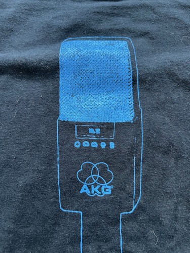 Vintage AKG Acoustics Audio Brand Promo Company Microphone Black Tee Shirt Sz XL - Picture 6 of 11