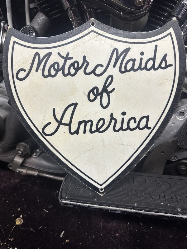 RARE VINTAGE MOTOR MAIDS OF AMERICA PORCELAIN SIGN Oldest Women’s MC In USA 1930