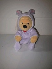 WINNIE THE POOH as EASTER BUNNY Mini Bean Bag Plush w/ DISNEY STORE tags Purple