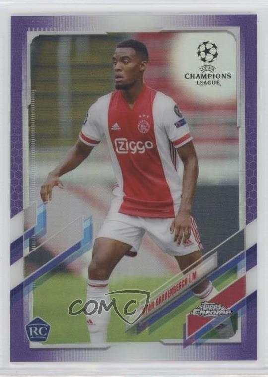 2020 Topps Chrome UCL Purple Refractor /250 Ryan Gravenberch #98 Rookie RC 10w9