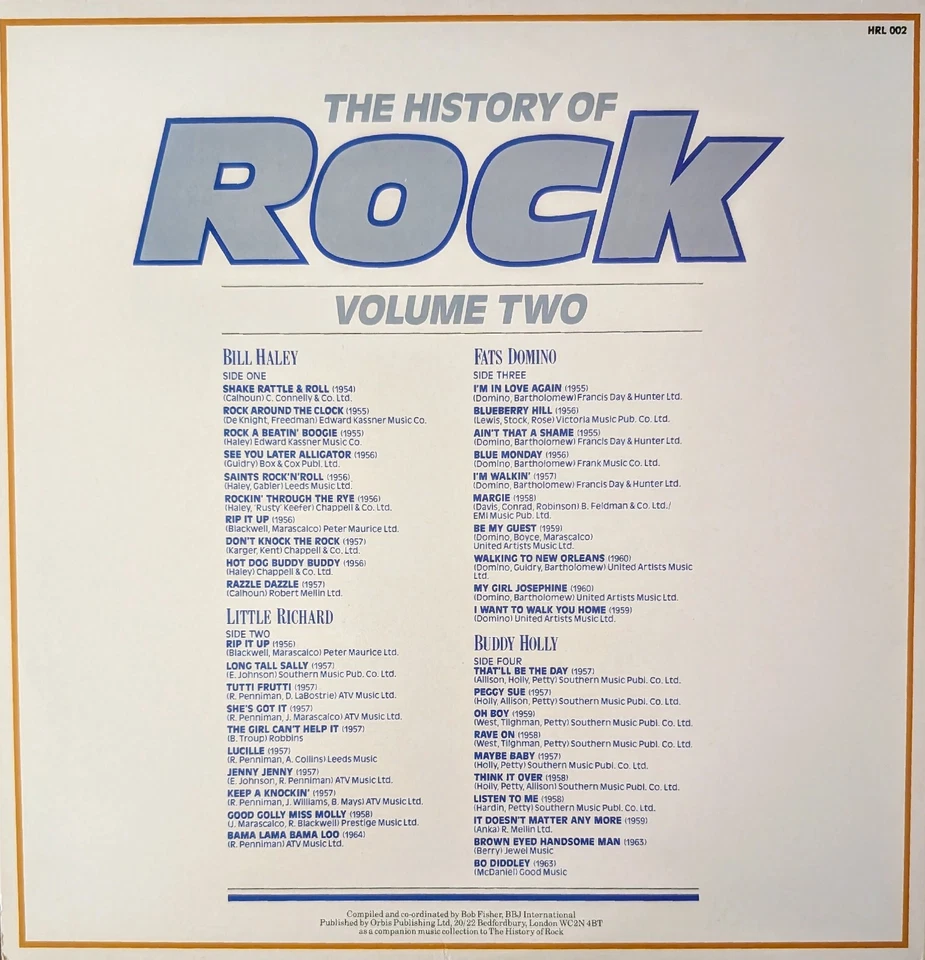 The History Of Rock Bill Haley Little Richard Vinyl Record VG+/VG HRL002 1981 - Image 2 of 2